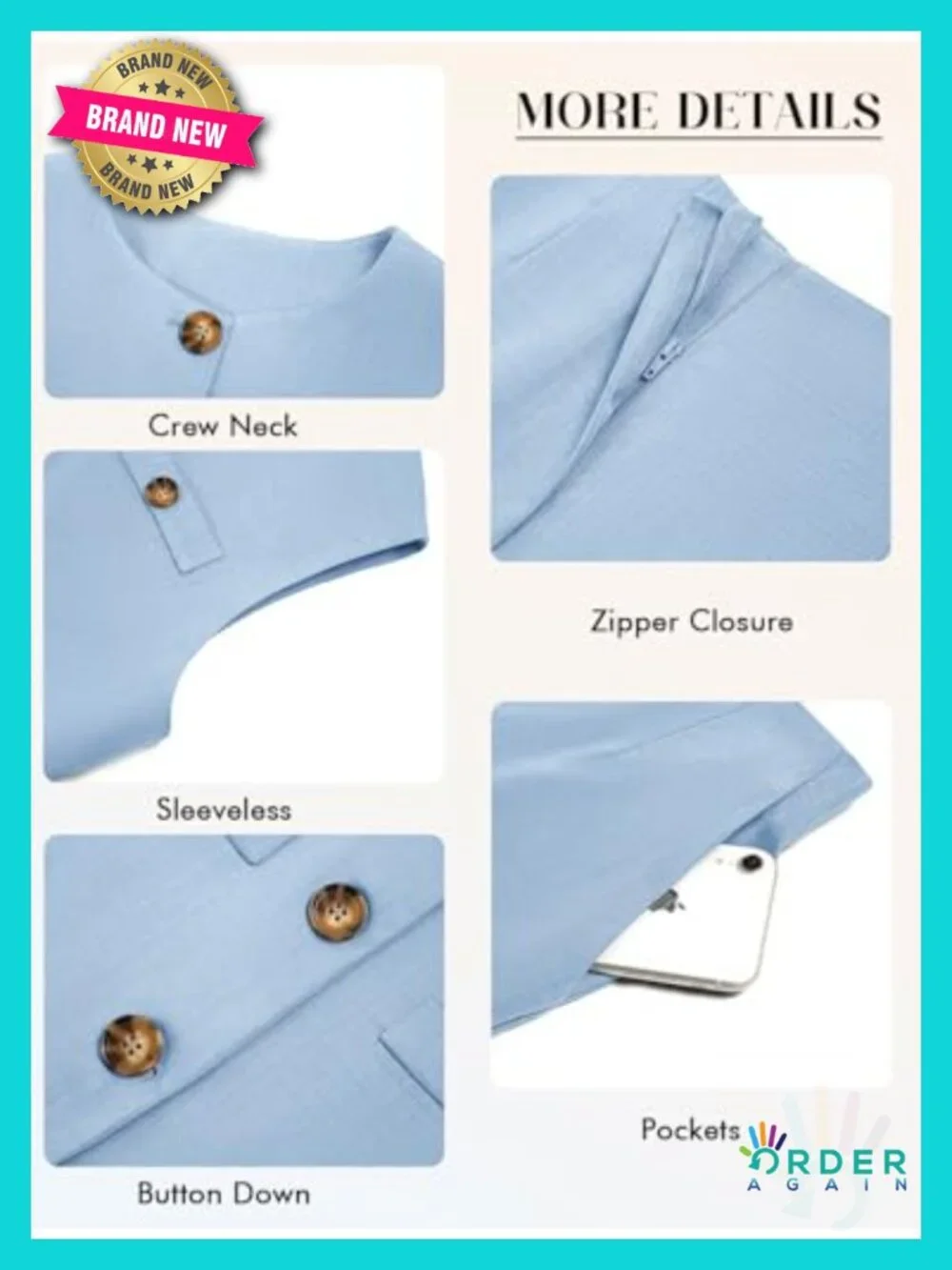 2 Piece Suit Sets Sleeveless Blazer Vest Shorts Matching Set